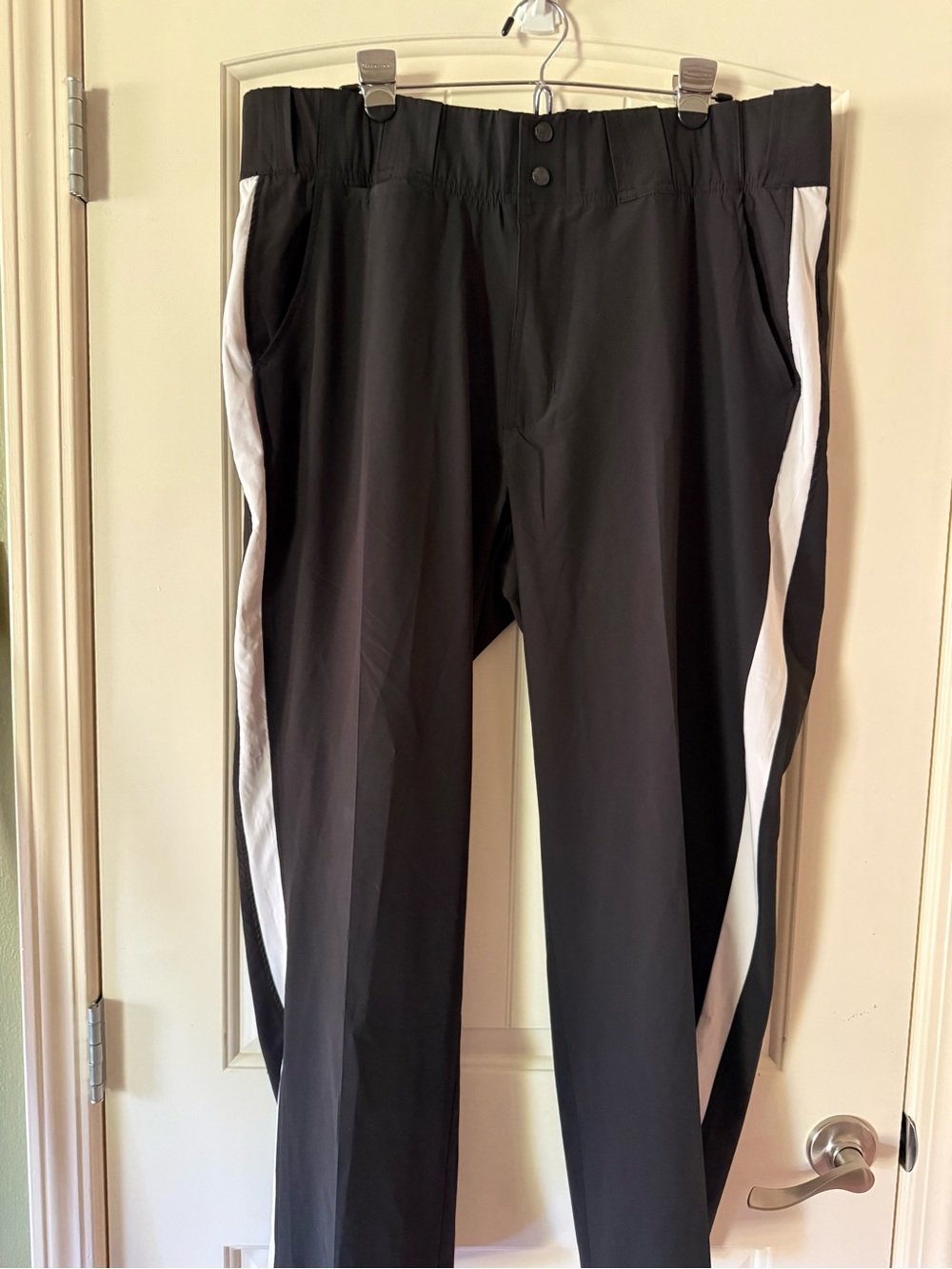 Black Track Joggers with White Side Panels PLUS SIZE